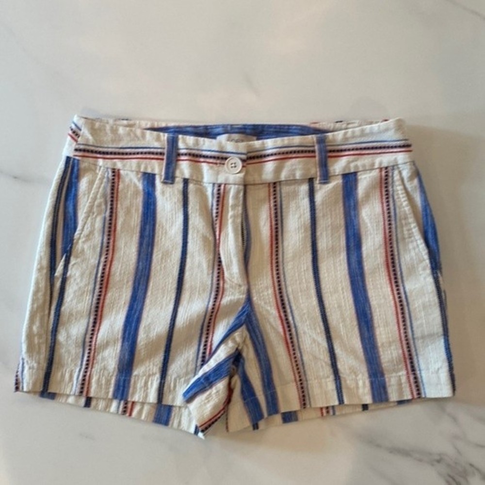 Loft Stripped Cotton Boho ish Stripped Shorts | Size 2, 4" Inseam